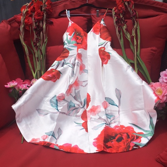 selfie leslie Dresses & Skirts - Selfie Leslie Midi Dress Red Rose LUXE NWT S/M
